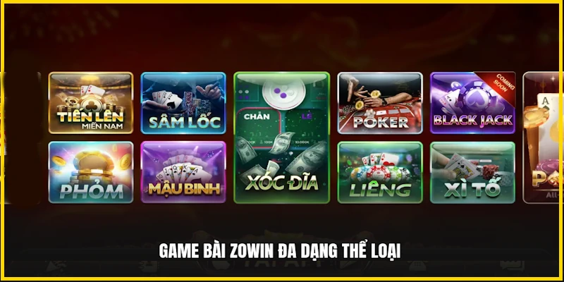 Game bài Zowin đa dạng thể loại 